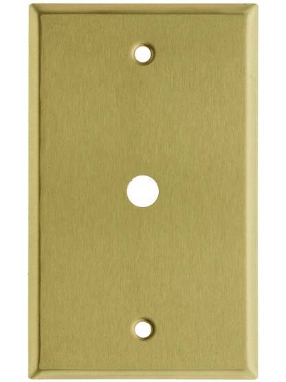 Classic Cable Jack Cover Plate In Satin Brass.